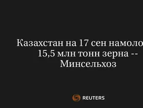 Казахстан На 17 Сен Намолотил 15,5 Млн Тонн Зерна -- Минсельхоз