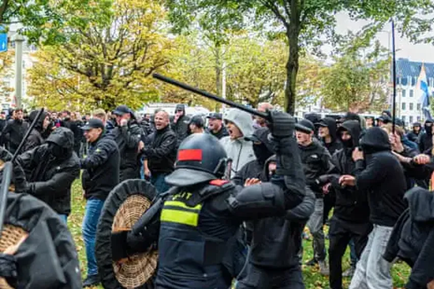 Dutch Riot Police Break Up Far-Right Protest In The Hague After Violence Erupts