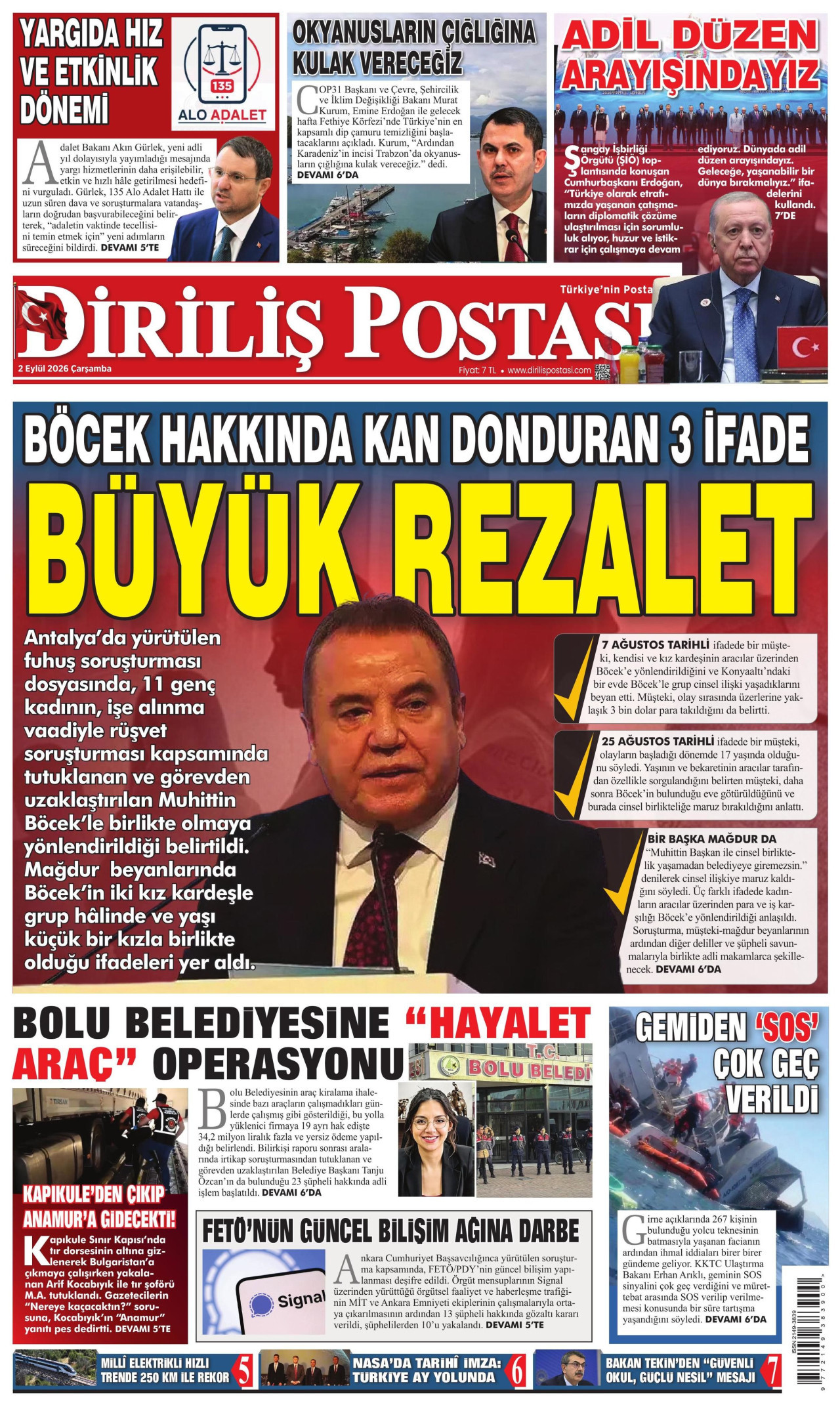 DİRİLİŞ POSTASI 2 Eylül 2026 Gazete Manşeti Büyük